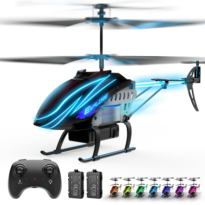 Explorer BUSSGO RC Helicopter, Remote Control Helicopter for Kids with 30Mins Flight(2 Batteries), 7+1 LED Light Modes, Altitude Hold, RC Toys for Boys Girls - Image 1